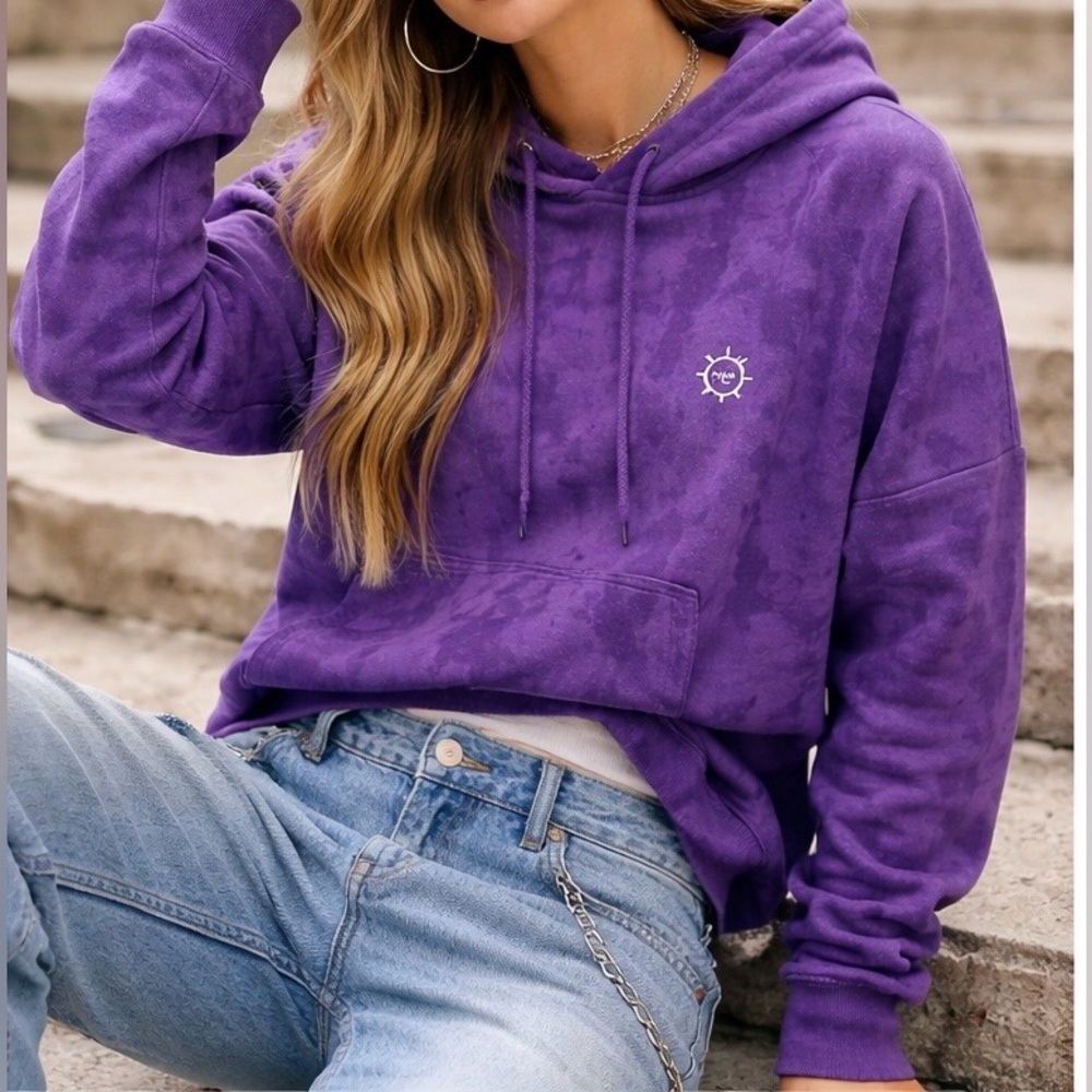 Big Bud Press Hoodie Purple Tie DyePullover Sweatshirt